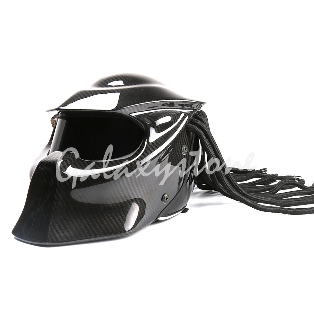 Маски хищников углеродного волокна мотоциклетный шлем полное лицо Железный человек безопасности чужеродных маска шлем точка