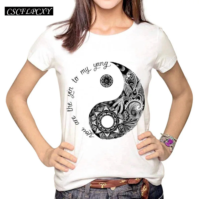 Женская мода хипстер солнце и луна мультфильм печатных топы Tumblr Harajuku карандаш рисунок 3D футболка - Цвет: 0157
