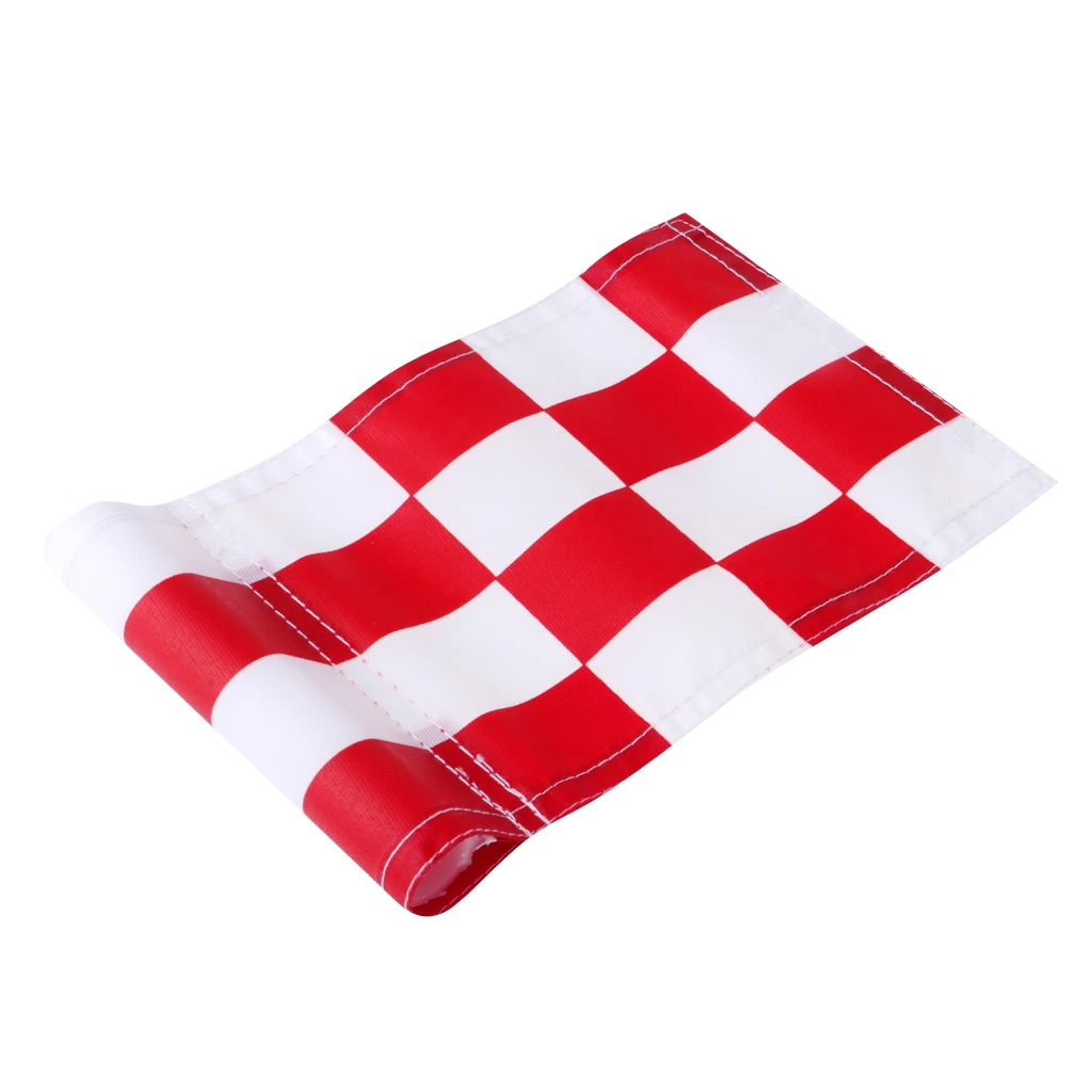 Solid Putting Green Golf Chequered Nylon Flags Backyard Garden Portable Golf Target Markers Sports Golf Accessories