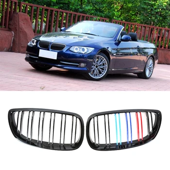 

2x Car Style Gloss Black M-color Sport Front Bumper Grilles Grill For BMW 2006-2010 E92 E93