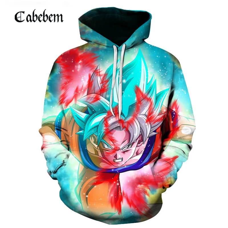 

Men's 3D animated cap seven dragon beads villain sportswear Men's 3D Monkey King printed cap men's Pullover sportswear 2019
