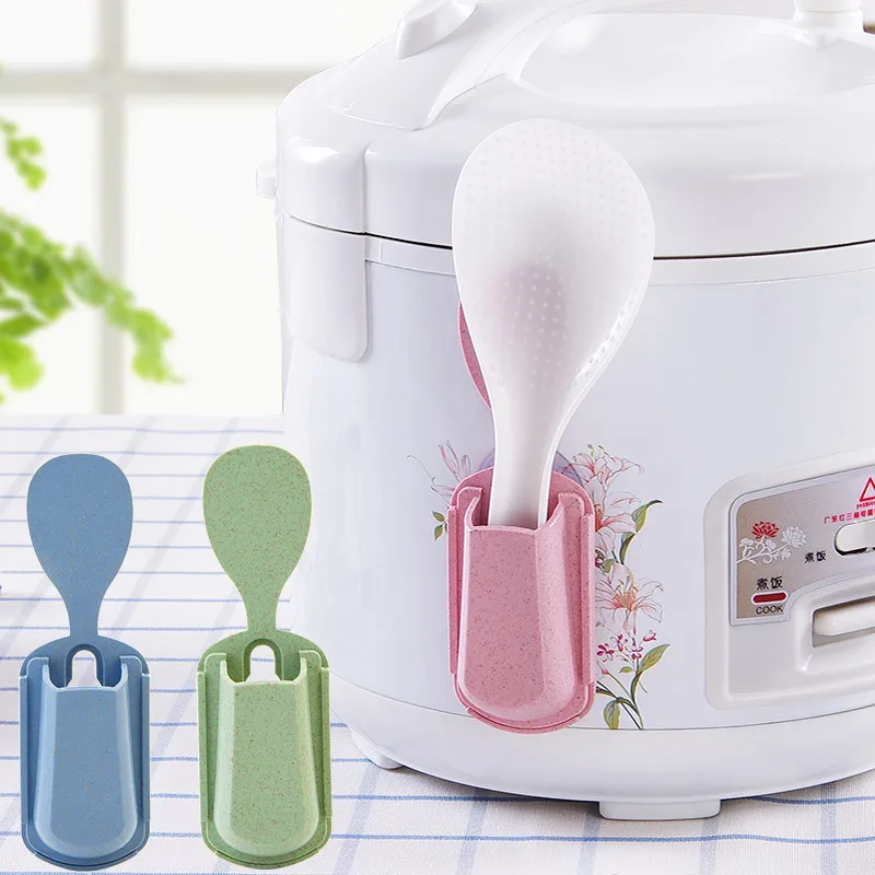 

Portable Suction Cup Fork Spoon Storage Rack Holder For Household Electric Cooker Rice Spoon Kitchen Hanging Shovel Organizer
