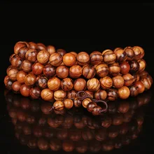 Vintage 6mm 8mm 108 contas de teca natural sândalo budista madeira pulseiras meditação oração grânulo mala pulseira