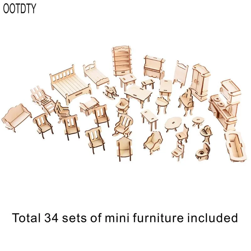 OOTDTY 1 مجموعة الأثاث حزمة الأطفال التعليم لغز الفتيان الفتيات DIY خشبية منشار تخريم ثلاثي الأبعاد الألغاز لعبة OOTDTY 1 مجموعة الأثاث حزمة الأطفال التعليم لغز الفتيان الفتيات DIY خشبية منشار تخريم ثلاثي الأبعاد الألغاز لعبة