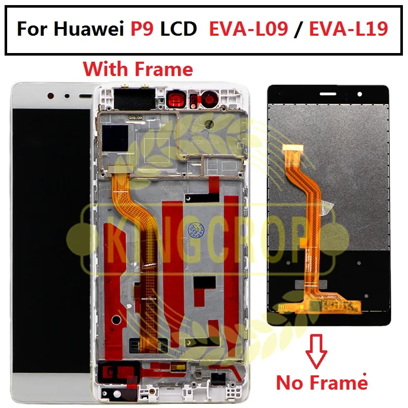 

P9 LCD 5.2'' LCD with Frame for HUAWEI P9 Touch Screen For HUAWEI P9 EVA-L09 EVA-L19 Display Digiziter Assembly