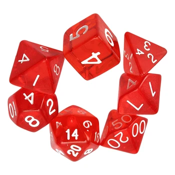 

New 7-Dice Sided D4 D6 D8 D10 D12 D20 MTG Magic the Gathering D Transparent Red