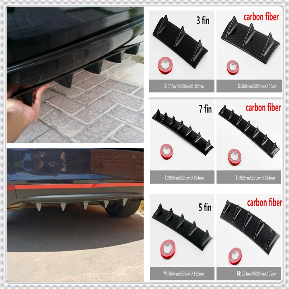 

car Rear Bumper Lip Fin ABS air shark for Ford Shelby SYNus King GTX1 Freestyle Fairlane Equator BA Ranger Mustang Ka