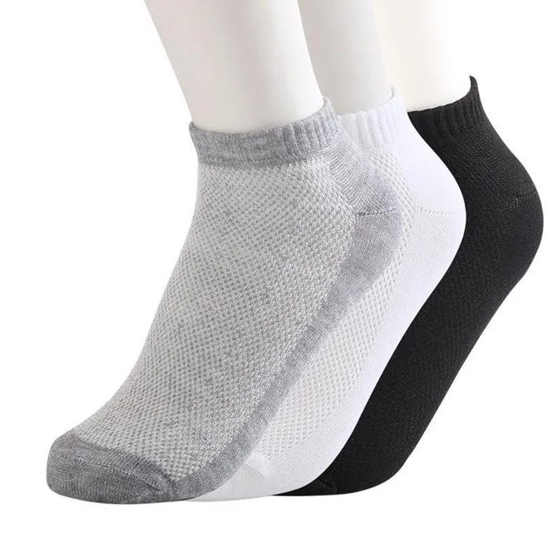 

10 Pairs/lot Spring and Summer Pure Color Men Ship Socks Mesh Socks Foot Bath Short Cotton Socks