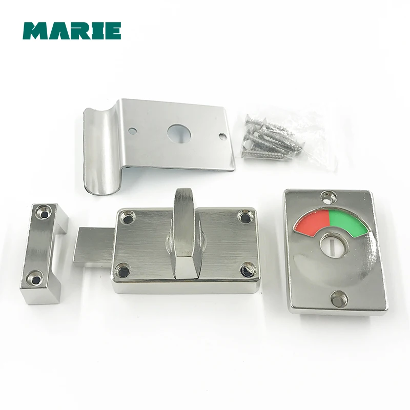 Home Door Window Security Bolt Lock Button Open Type Chrome Plated Zinc Alloy