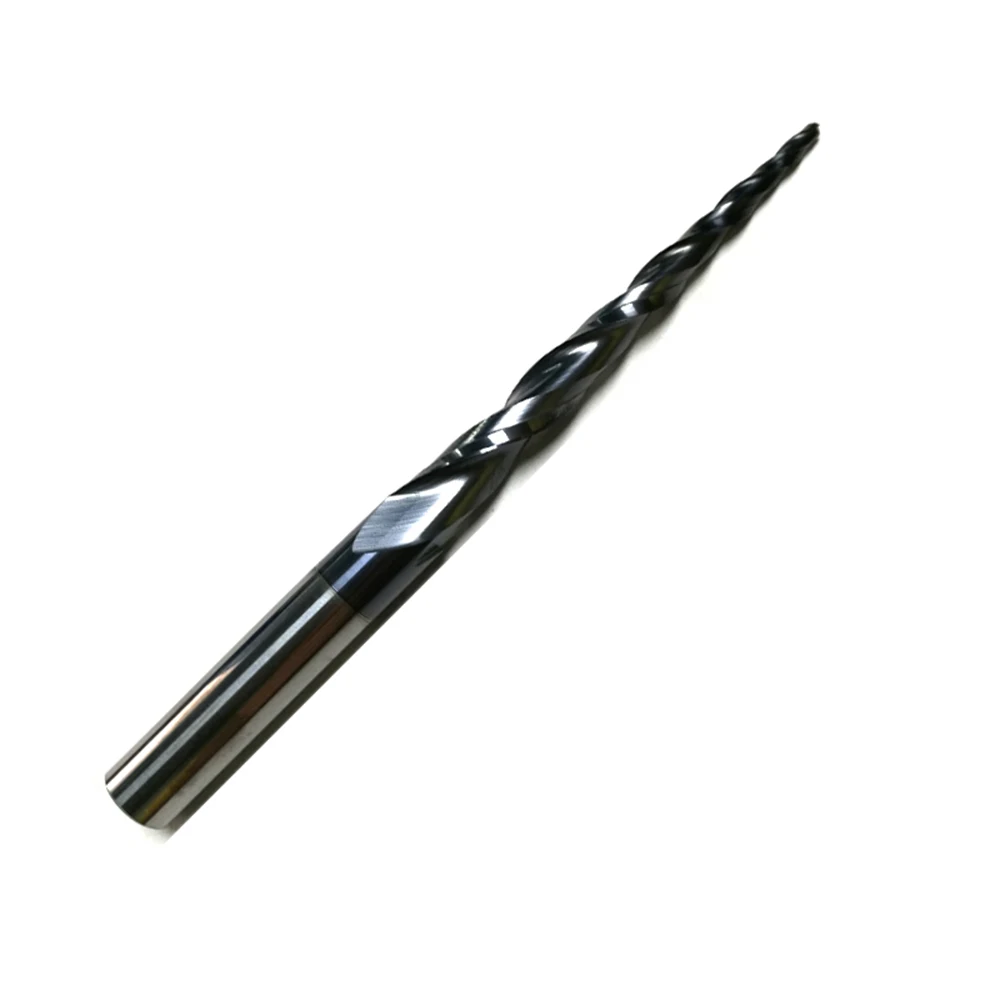 R1.0*D8*60*100L HRC55 Tapered Ball Nose End Mills taper cone CNC wood endmills
