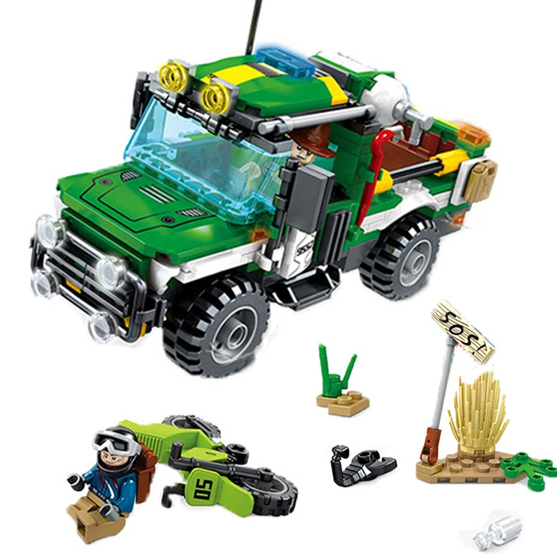 

212pcs City Desert Rescue Cross-country SUV Motorcycle model Building Blocks Compatible Bricks figure toy for kids Gift