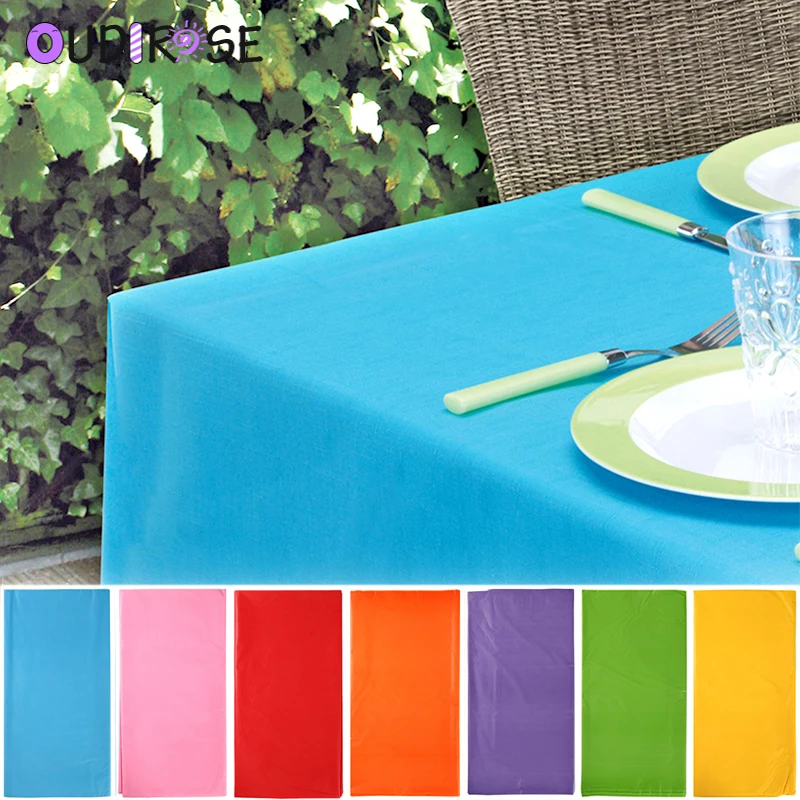 

OUDIROSE 137CM*274CM Disposable Plastic Rectangular Tablecloth Cleaning Cloth Child 1st Birthday Party Wedding Decoration Cloth