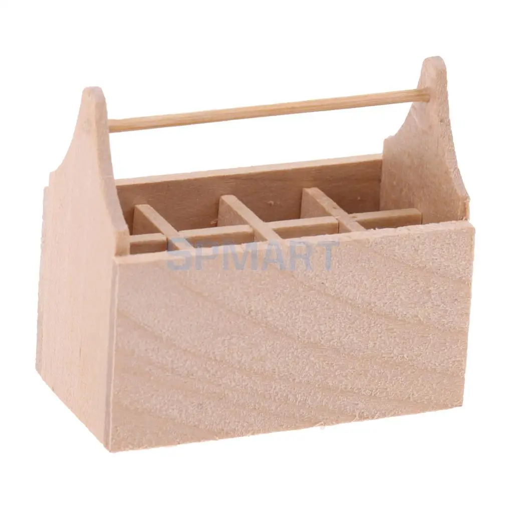 1:12 Dolls House Wooden Toolkit Toolbox Furniture Set for Dollhouse Furniture Decor Accs - Scissors Hammer Sawtooth Box
