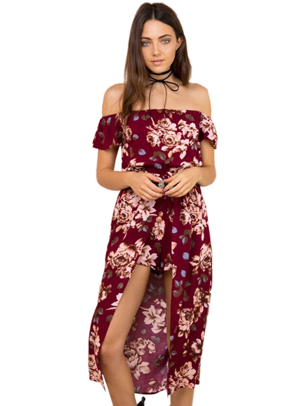 Aliexpress.com : Buy 2016 New Burgundy Flower Floral Print