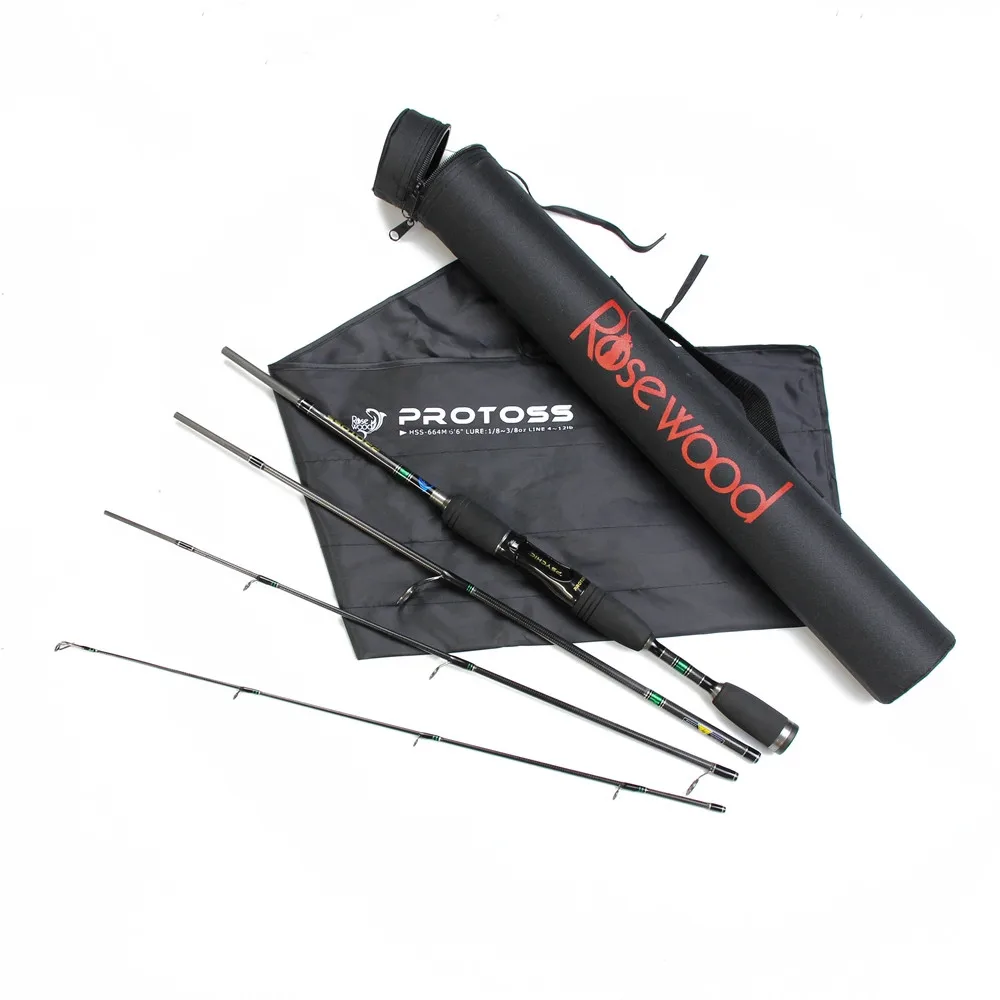 Rosewood 1.98m Fishing Rod 4 Sections Spinning Bait Casting Rod Travel High Carbon Fishing Rods Lure Weight 3.5-10g Tackle China  (2)