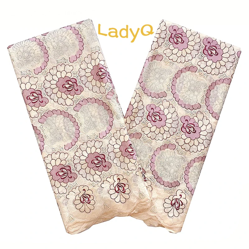 LadyQ 2018 нигерийская швейцарская вуаль кружево в швейцарском стиле вышивка большая