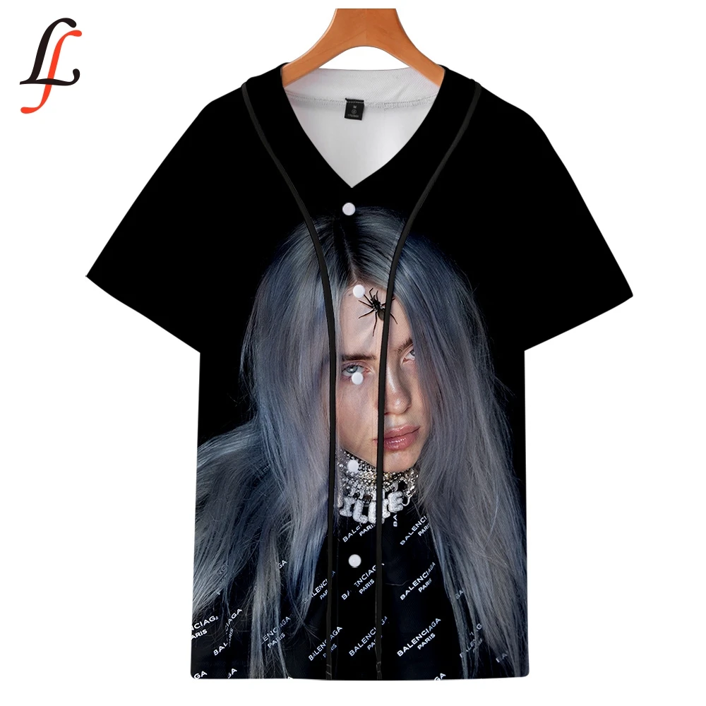 Billie Eilish, 3D принт, бейсбольные футболки для женщин/мужчин, модные летние футболки с коротким рукавом,, уличная одежда, футболки, топы