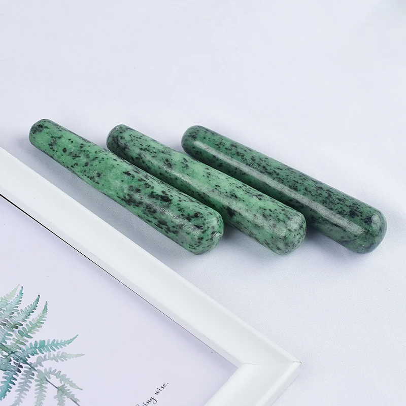 120mm Natural Ruby Zoisite Yoni Wand Pleasure Stick Massage Gua Sha Tools Acupoint Pen Relax Body Health Care Jade Massager