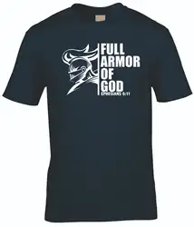 Полная Броня Бога Ефесянам 6:11 Кристиан Иисус Христос молиться Евангелие для мужчин футболка 100% хлопковая футболка, топы корректирующие опт
