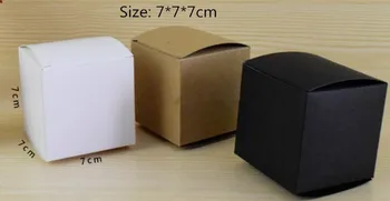 

50pcs/lot-7*7*7cm Blank White Black Kraft Gift Box For Cosmetic Bottle Jar Craft Gift Handmade Soap Candle Storage valve tubes