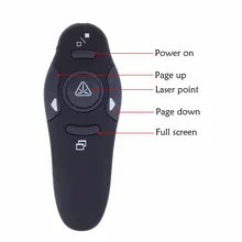 PPT Remote Control With Red Laser Pointer Pen, Power Point 2.4G Presenter Controller with USB receiver
