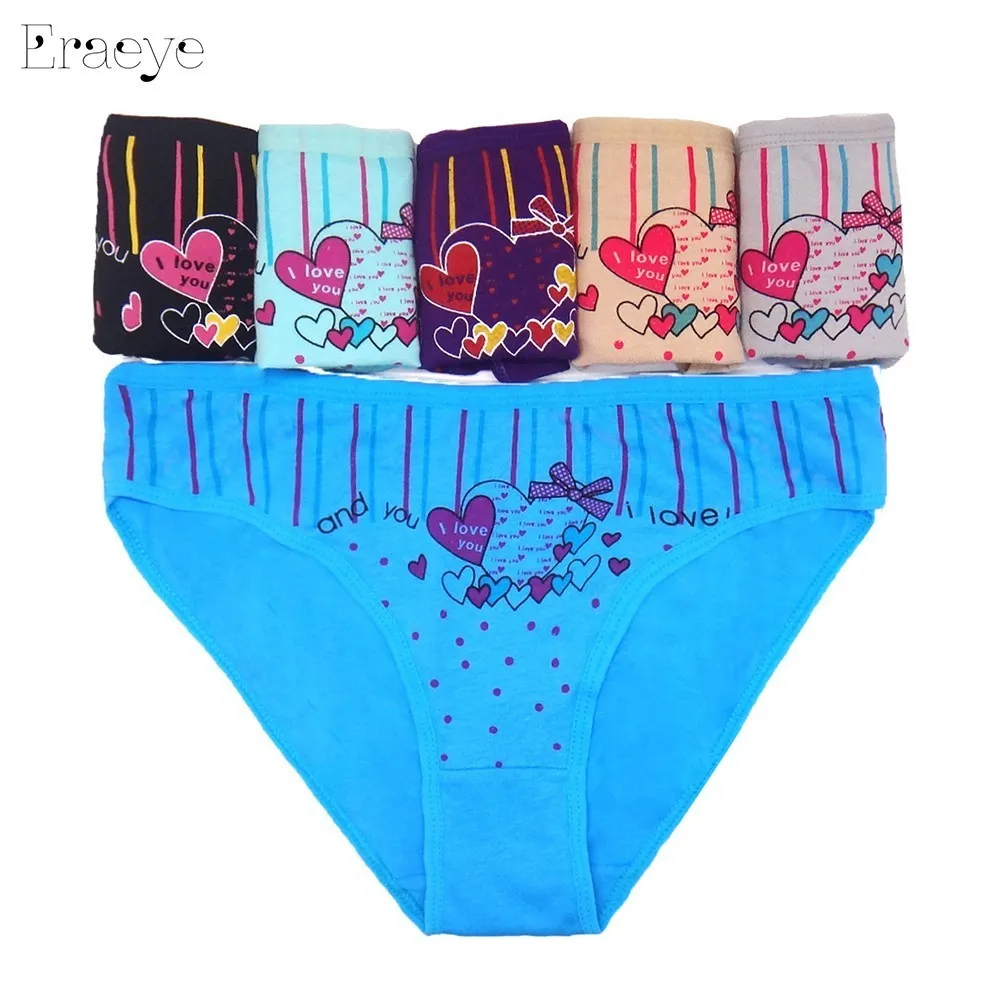 ERAEYE Brand 5 pcs Women Cotton Panties Women's Underwear Briefs Solid