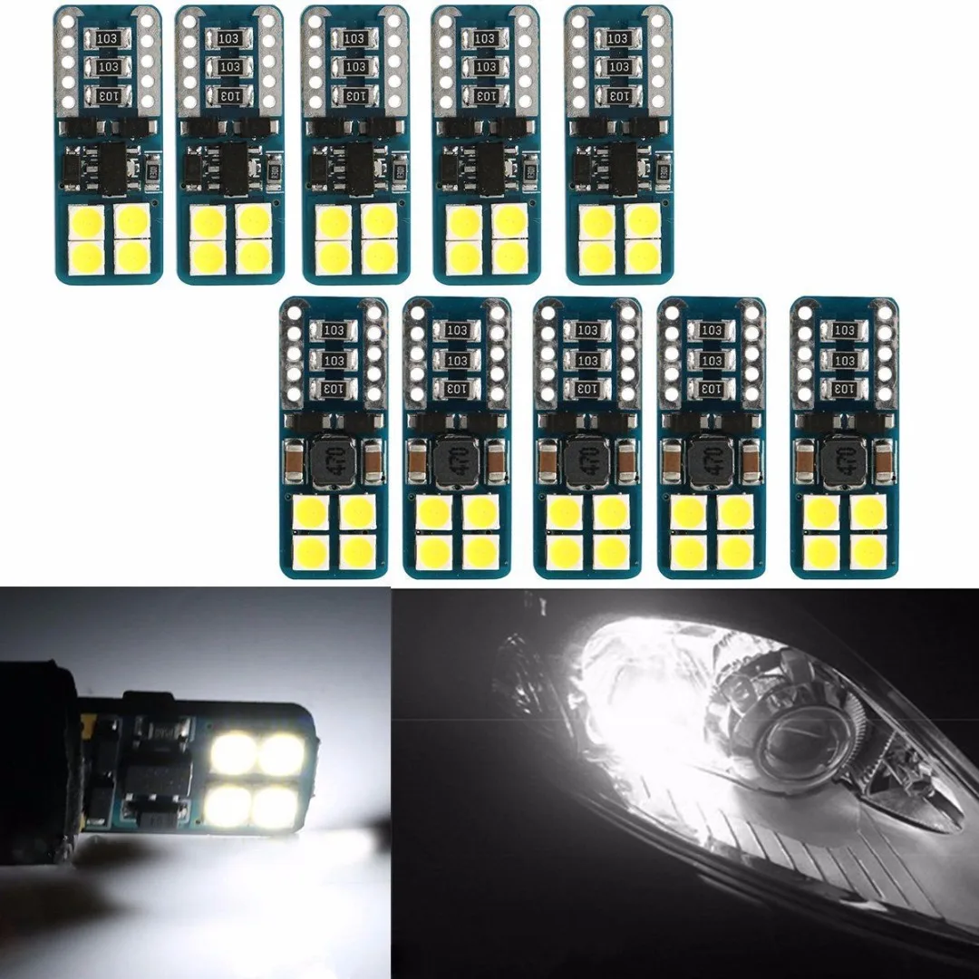 10 шт./лот T10 194 168 W5W 3030 8LED Canbus клиновидные боковые Ширина светильник лампы белого