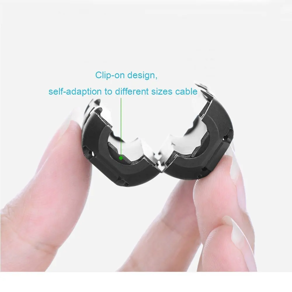 SunYard 10pcs Clip-on Ferrite Ring Core Anti-Interference High-Frequency Noise Suppressor Cable Clip SunYard 10pcs Clip-on Ferrite Ring Core Anti-Interference High-Frequency Noise Suppressor Cable Clip