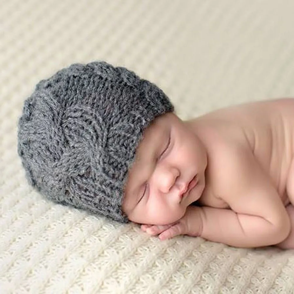 Bnaturalwell Baby Knit Hats Cable Knitted Beanies Gender Neutral