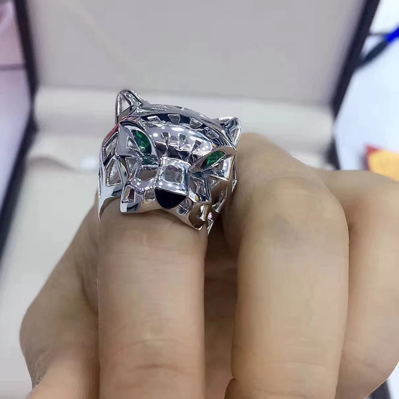 Женский комплект украшений из серебра 925 пробы с леопардовой головой|jewelry sets|jewelry