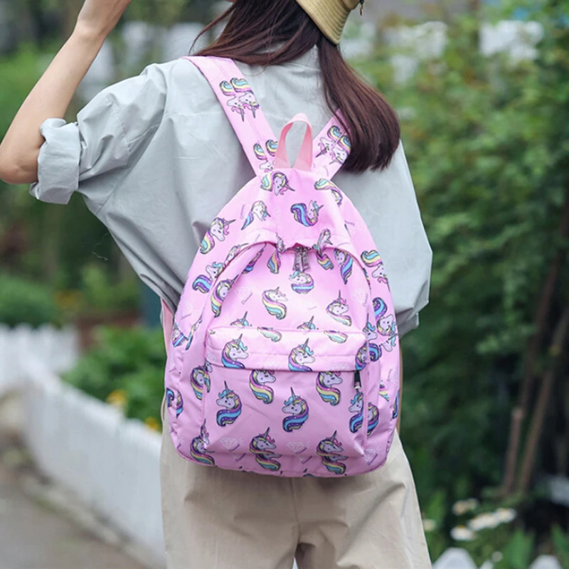 

Women Cute Unicorn Waterproof Backpack 3D Preppy Printing BackPack Travel Softback Notebook Bag Large Capacity School Backpack