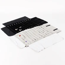 High Quality Velvet Jewelry Foldable Travel Roll Bag Portable Storage Case For Pendant Earring Display Stand Holder Rack
