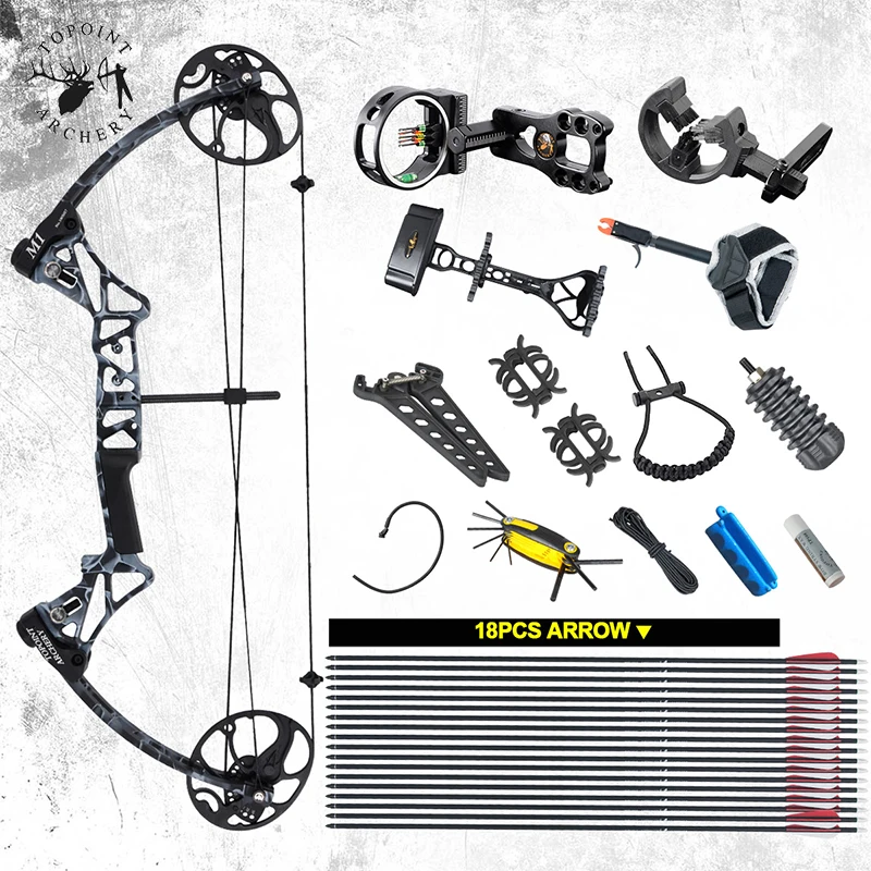 

19-70 lbs Archery M1 Compound Bow Set Right Hand IBO320FPS CNC Bow Riser BCY String For Outdoor Hunting Shooting Accessories