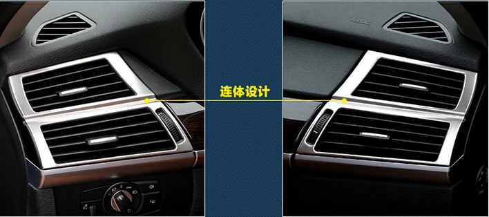Car Styling!2pcs stainless steel  Interior Side Air Condition AC Vent Outlet Cover TRIM for BMW X6 E71 2009 2011 2012 2013 2014