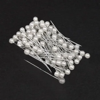 

Fashion 2017 100pcs Man-made Ivory Shimmering Pearl Head Pins Bridal Floral Craft Wedding Hair Trinket 4U2L