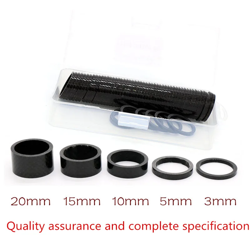 

5pcs/set Risk Carbon Fiber Headset Stem Spacer MTB 28.6mm Front Fork Washer Cap Road Bike Cycling 3/5/10/15/20mm Bicycle Parts