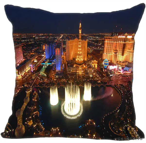 Пользовательские фонтан Bellagio Las Vegas квадратная Наволочка на молнии чехол для подушки 35X35,40x40,45x45 см(одна сторона) 180522-02-215 - Цвет: Square Pillowcase