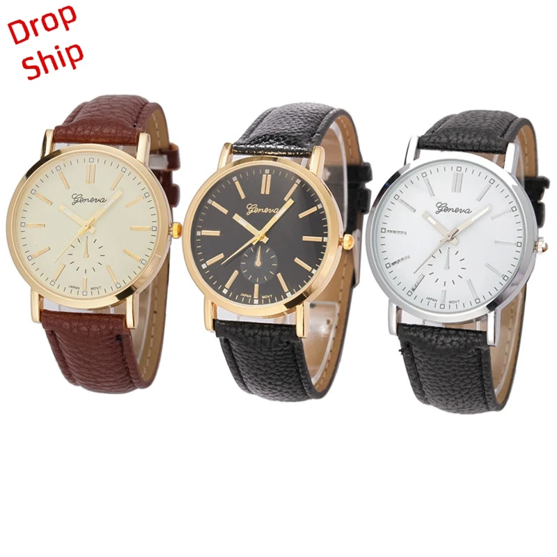 

Fantastic Fashion Luxury wrist time Unisex Leather Band Analog Quartz-watch Wrist Watches gift DROP SHIPPING J11W30 HY