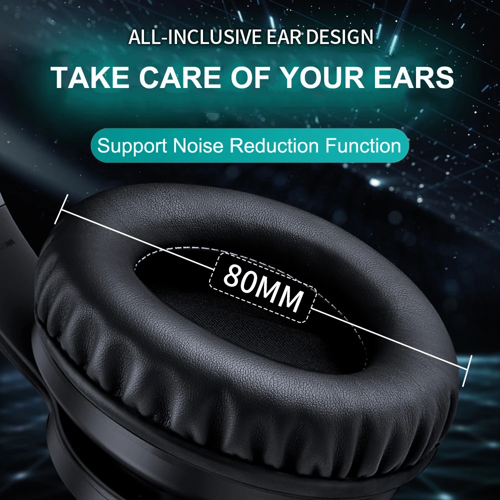  Picun Wireless bluetooth Headphone LED Headset Touchs Control Foldable Adjustable Earphones with Mi