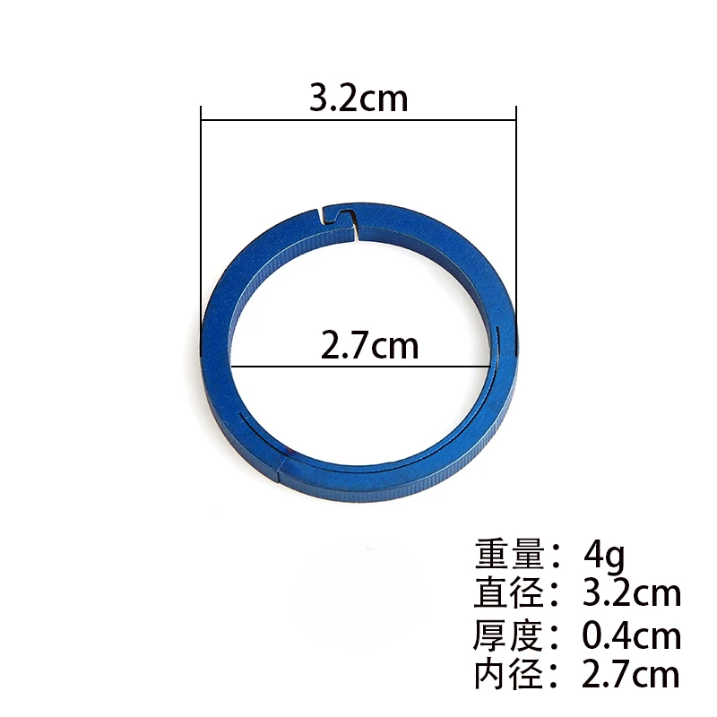 Титановые боковые кольца для ключей высокой прочности сохраняют ваш гвоздь, объединяют ваши ключи, пожизненное использование - Цвет: Синий