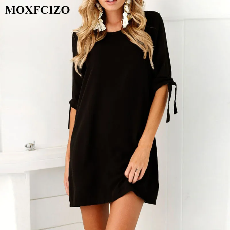 MOXFCIZO font b Women b font Vintage Dress Black Green Summer Dresses Fashion Casual font b