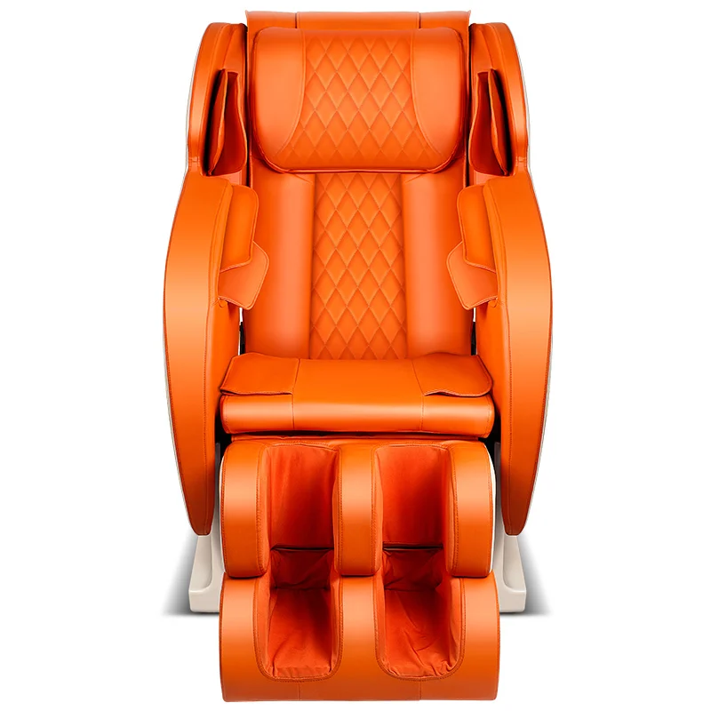 MZ 4D кресло с нулевой гравитацией, электрическое кресло шиацу для тела, домашнее массажное кресло с подогревом, скребок для дивана, роскошное кожаное кресло, массажер - Цвет: orange
