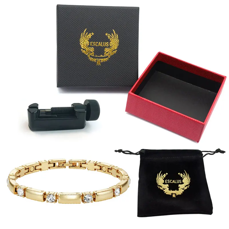 Escalus, новинка, модные Кристаллы, магнитные ювелирные изделия, тонкий браслет для девушек, для женщин, модный шарм, золотой цвет, популярные браслеты, браслет - Окраска металла: Add box MBA187G