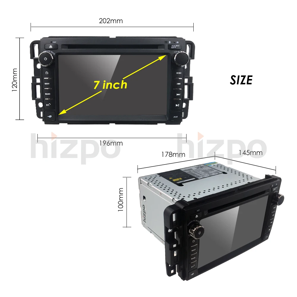 Sale Car Stereo DVD Player For GMC Chevy Silverado 1500 2012 GMC Sierra 2011 2010 7 inch Quad Core Double Din Android 9.0 Navigation 4