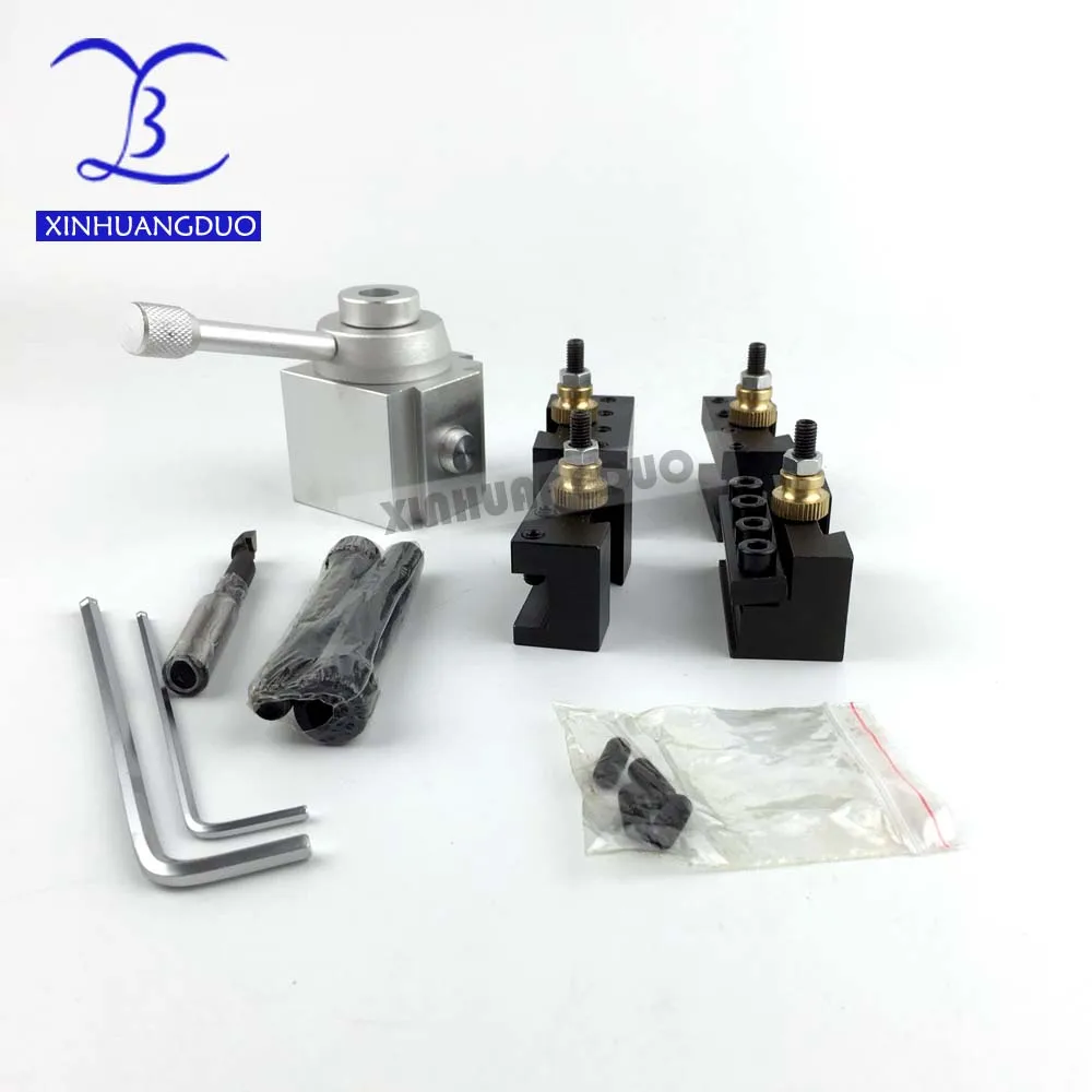 Mini CNC Lathe Tool Holder Quick Change Tool Post Cutter Holder Screw Kit Set Boring Bar Turning Facing Wrench