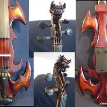 Новая модель crazy-1 песня Резная Голова Дракона 4/4 электрическая скрипка, твердая древесина#12055