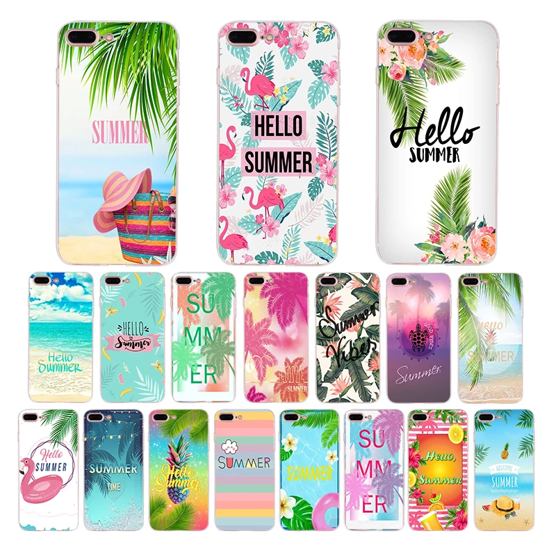 Мягкий силиконовый чехол для телефона iphone x xs xr xsmax 8 7 6s 6 plus 5s se 5 HELLO SUMMER мультяшный