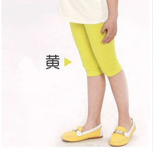 Летние короткие детские штаны, леггинсы, штаны для девочек, детской одежды - Цвет: yellow