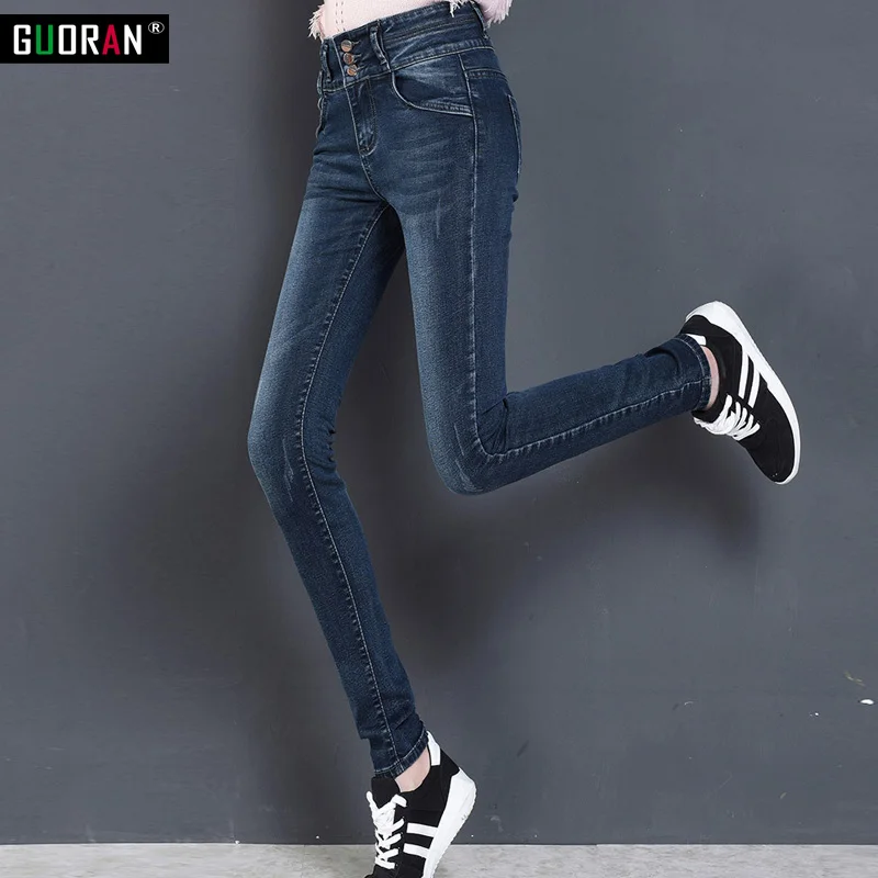 

2017 new Jeans Woman With High Waist Skinny ninth Pencil Women's Jeans Femme Denim High Waist Women Jeans Pants Trousers