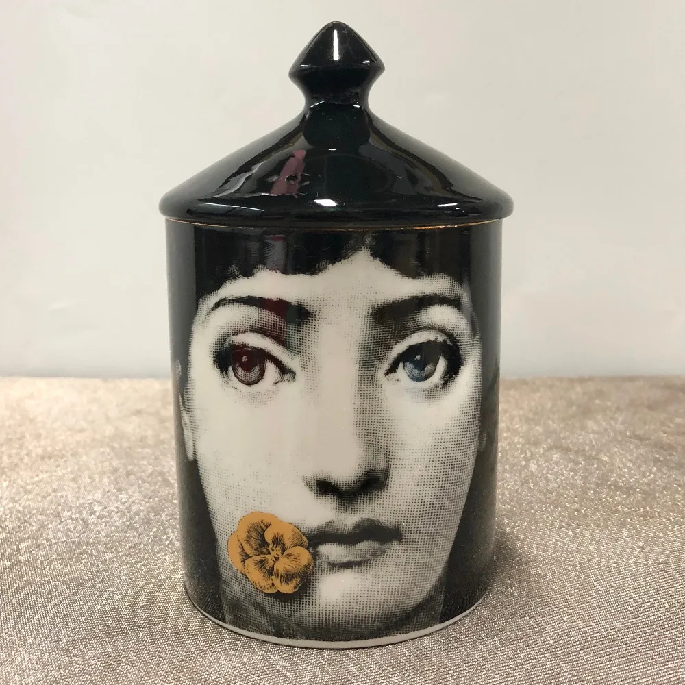 Винтажный подсвечник Fornasetti, подсвечник ручной работы, банка для свечей, ретро, Lina, для хранения лица, керамическая банка, украшение для дома, Ювелирное Украшение, 13 видов конструкций